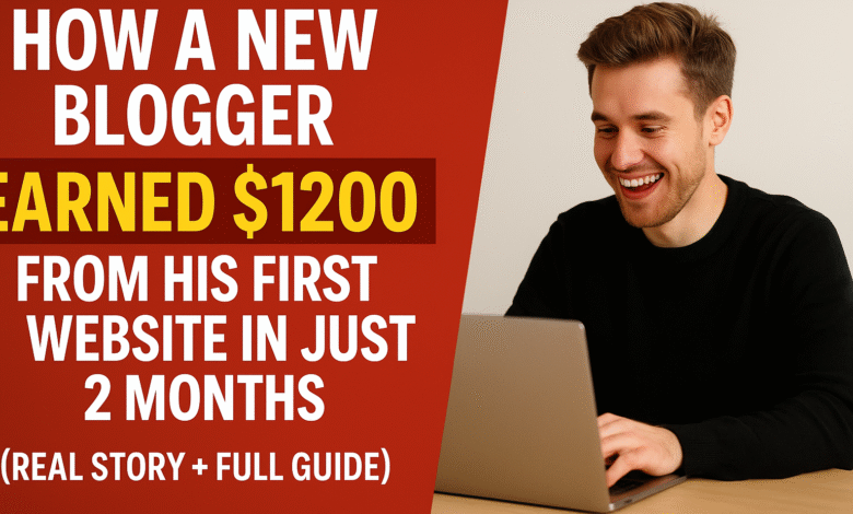 How a New Blogger Earned $1200 from His First Website in Just 2 Months (Real Story + Full Guide)